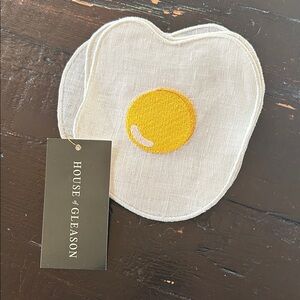 Egg-Shaped fine linen cocktail napkins from Europe - house of Gleason